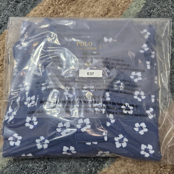 Polo Ralph Lauren Men’s Large Blue Floral Print Classic Fit Polo Shirt - Picture 6 of 6